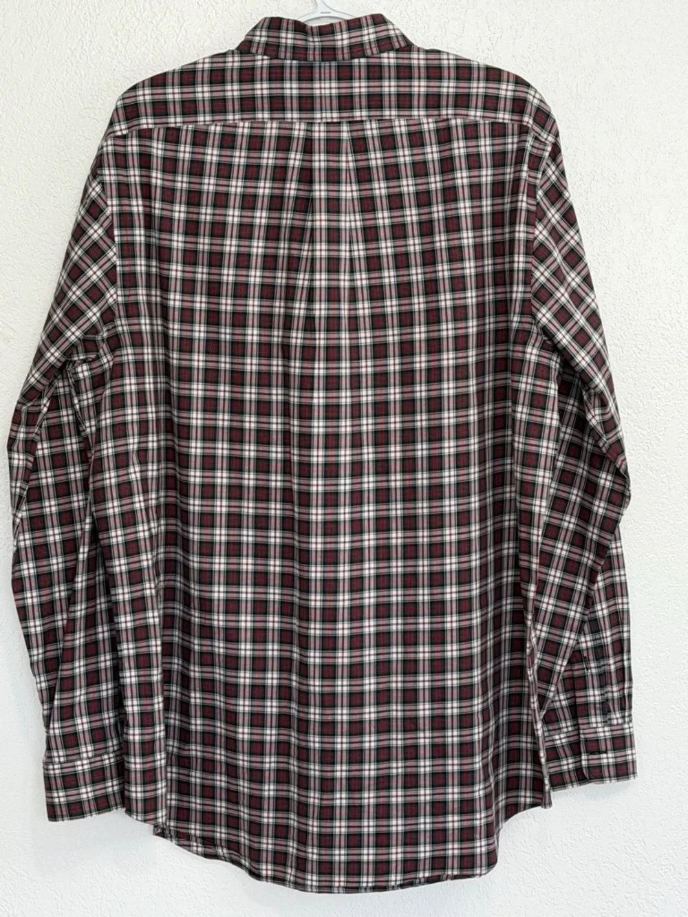 Polo Ralph Lauren Plaid Shirt Men L Classic Fit Green Red Tartan Cotton